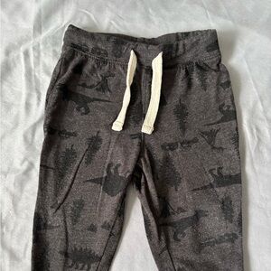 Old Navy Dark Gray Printed Joggers with Cream Drawstring